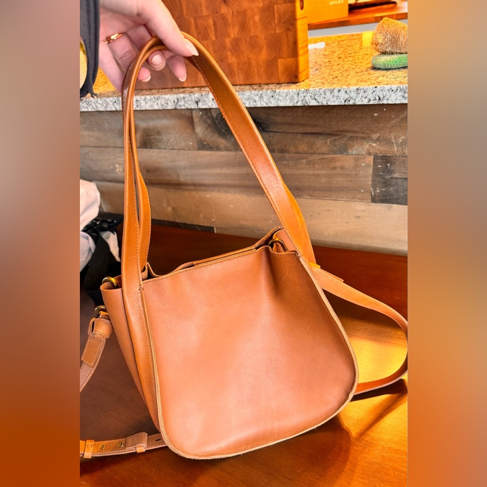 Madewell Tan Leather convertible tote